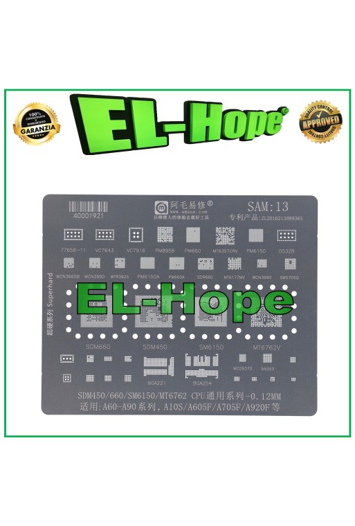 SCHABLONE REBALLING SNAPDRAGON AMAOE SAM13 FÜR SAMSUNG A60 A90 A10S A605 A705 A920