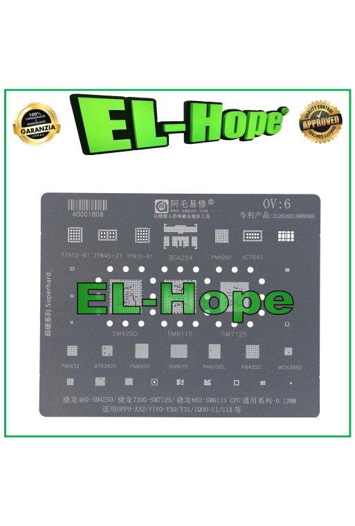AMAOE OV6 SCHABLONENSCHICHT FÜR OPPO A32 / VIVO Y30 Y31 / IQ00-U1 U1X 662-SM6115 AMAOE OV6 SCHABLONENSCHICHT FÜR OPPO A32 / VIVO Y30 Y31 / IQ00-U1 U1X 662-SM6115