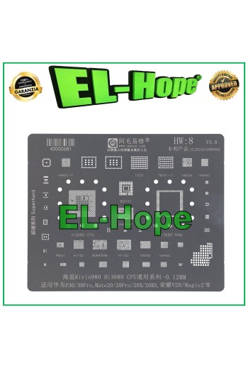 SCHABLONEN-REBALLING-MOTHERBOARD AMAOE EU1 FÜR KIRIN 98 Hi3680 HONOR V20 / MAGIC V2