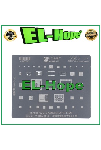 SCHABLONE MOTHERBOARD EXYNOS 7420 AMAOE SAM3 FÜR SAMSUNG SM G9200 / 9250 / N9200
