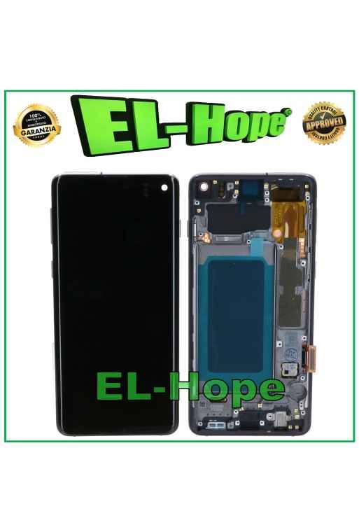 OLED-LCD-DISPLAY + RAHMEN FÜR SAMSUNG GALAXY S10 SM-G973F TOUCHSCREEN SCHWARZES GLAS