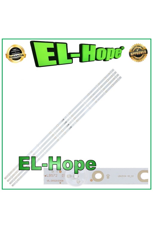 KIT 4 BARS 8 LEDs FÜR 43  PHILIPS TV LBM430M0801-BW-3 L/R LB43104 43PUS616212 