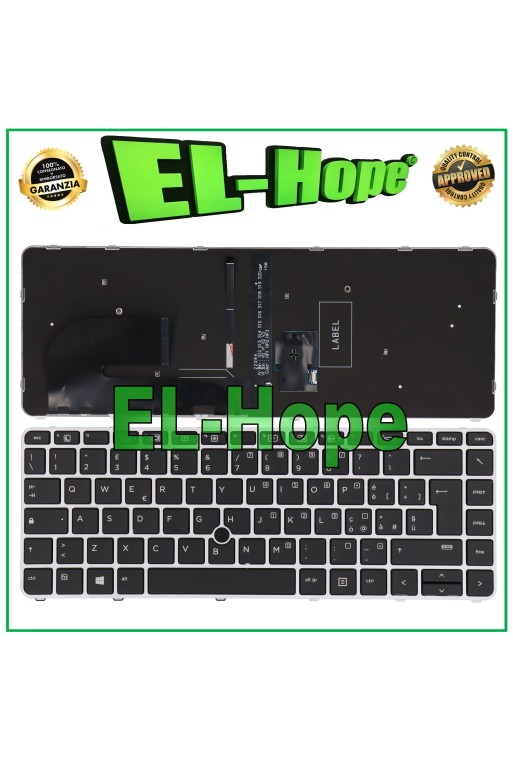 ITALIENISCHE TASTATUR FÜR HP ELITEBOOK 745 840 G3 G4 NOTEBOOK SILBER HINTERGRUNDBELEUCHTUNG