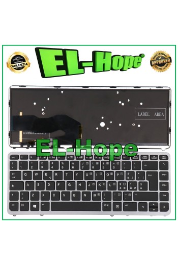 HP ELITEBOOK 740 G1 G2 / 745 G2 RAHMEN SILBER HINTERGRUNDBELEUCHTUNG ITALIENISCHE TASTATUR