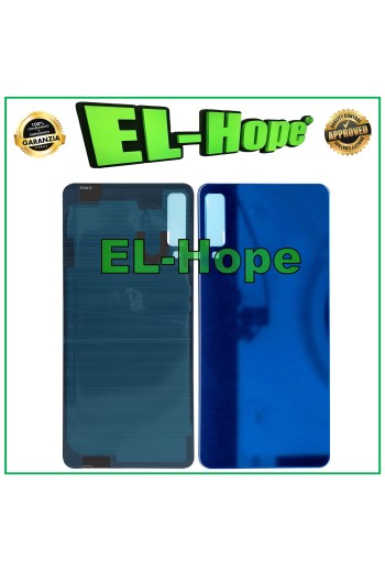 Akkudeckel für Samsung Galaxy A7 2018 SM-A750 Glasrückseite Blau