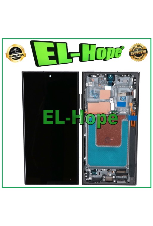 OLED-Touchscreen-LCD-Display + Rahmen für Samsung Galaxy S24 Ultra SM-S928 Schwarz
