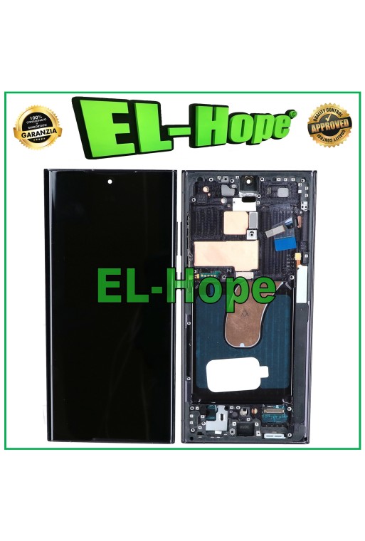 OLED-Touchscreen-LCD-Display + Rahmen für Samsung Galaxy S23 Ultra SM-S918 Schwarz