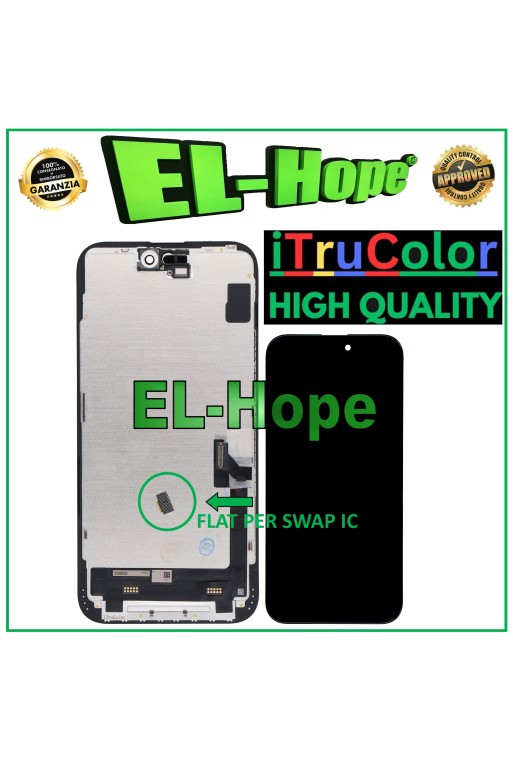 INCELL iTruColor LCD-DISPLAY FÜR APPLE IPHONE 15 PLUS TOUCHSCREEN SCHWARZES GLAS