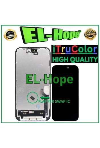 INCELL iTruColor LCD-DISPLAY FÜR APPLE IPHONE 15 TOUCHSCREEN SCHWARZES GLAS