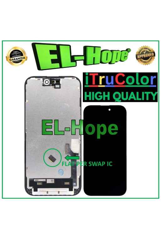 INCELL iTruColor LCD-DISPLAY FÜR APPLE IPHONE 15 TOUCHSCREEN SCHWARZES GLAS