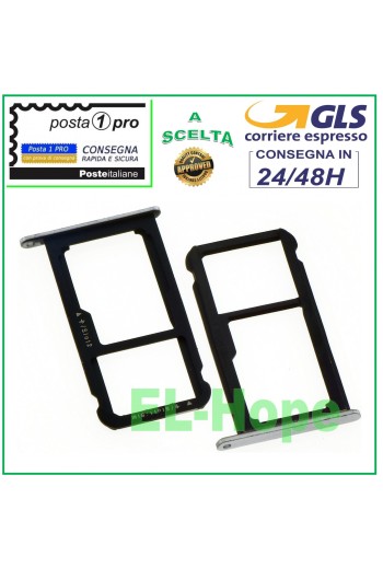 SLOT CART FACH NANO SIM KARTE + MICRO SD HUAWEI P8 LITE 2017 PRA-LX1 SILBER