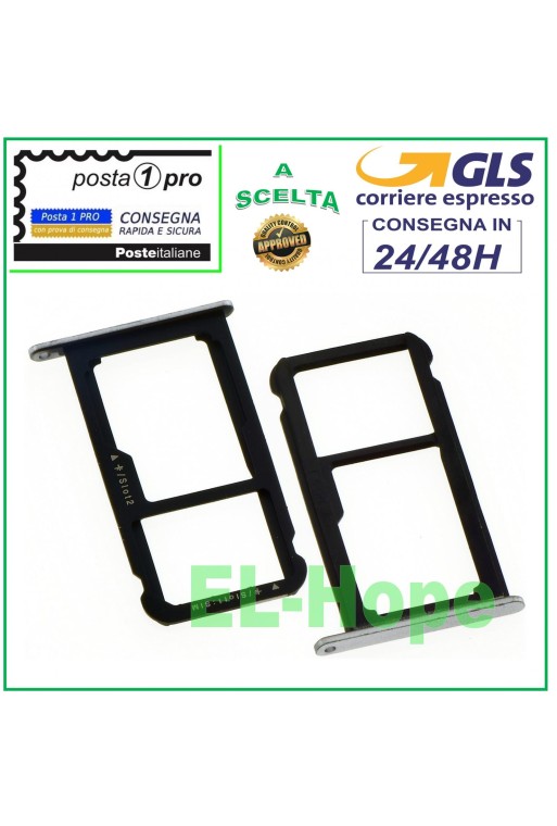SLOT CART FACH NANO SIM KARTE + MICRO SD HUAWEI P8 LITE 2017 PRA-LX1 SILBER