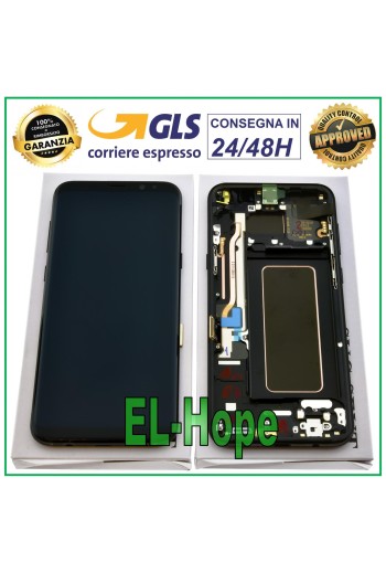 ORIGINALRAHMEN LCD-DISPLAY SAMSUNG GALAXY S8+ PLUS SM-G955 F TOUCHSCREEN SCHWARZ