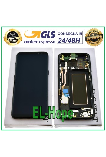 LCD-DISPLAY + ORIGINALRAHMEN SAMSUNG GALAXY S8 SM-G950 G950 F TOUCHSCREEN SCHWARZ