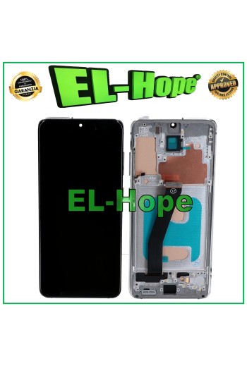 TFT-LCD-DISPLAY + RAHMEN FÜR SAMSUNG GALAXY S20 SM-G980 G981 TOUCH WEISSES GLAS