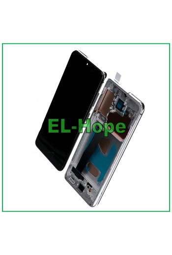 TFT-LCD-DISPLAY + RAHMEN FÜR SAMSUNG GALAXY S20 SM-G980 G981 TOUCH WEISSES GLAS