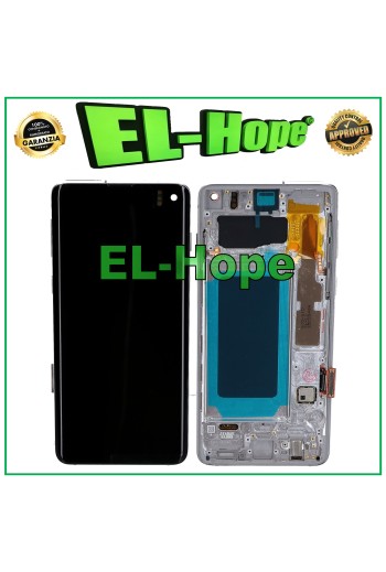 OLED-RAHMEN-LCD-DISPLAY FÜR SAMSUNG GALAXY S10 SM-G973F TOUCHSCREEN WEISSES GLAS