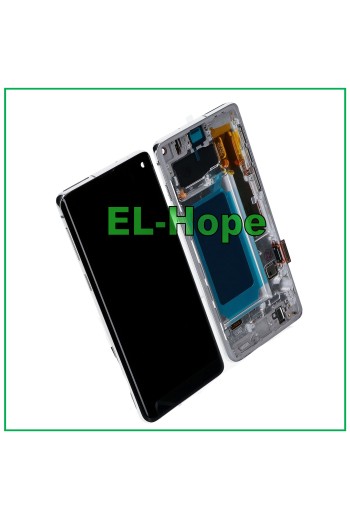 OLED-RAHMEN-LCD-DISPLAY FÜR SAMSUNG GALAXY S10 SM-G973F TOUCHSCREEN WEISSES GLAS