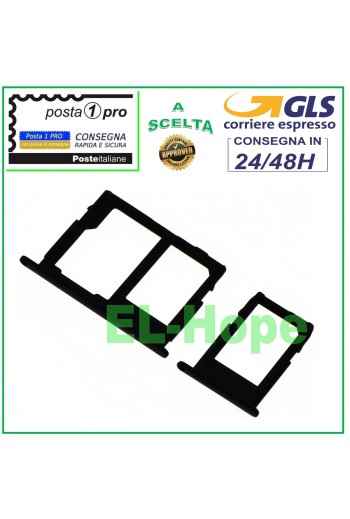 Slot Cart Fach Halter Nano SIM Micro SD Samsung Galaxy J5 SM J530 F 2017 Schwarz