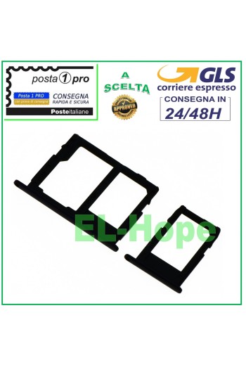 Slot Cart Fach Halter Nano SIM Micro SD Samsung Galaxy J7 SM J730 F 2017 Schwarz