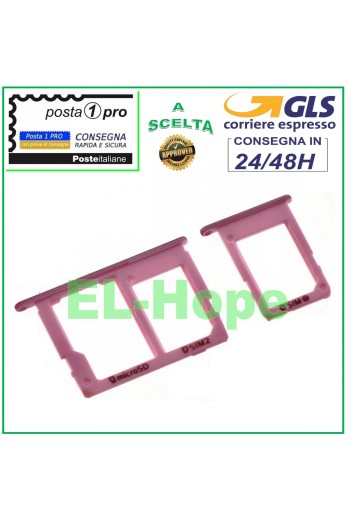 Slot Cart Fach Halter Nano SIM Micro SD Samsung Galaxy J5 SM J530 F 2017 Pink