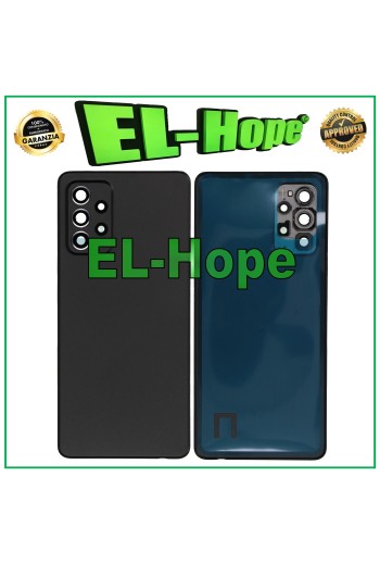Akkudeckel für Samsung Galaxy A72 SM-A726, Glasrückseite, Schwarz