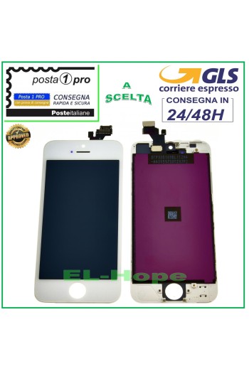TOUCHSCREEN LCD-DISPLAY RETINA FÜR APPLE IPHONE 5 WEISSER BILDSCHIRM + RAHMEN