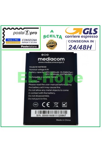 ORIGINAL AKKU MEDIACOM M-BATB500 PHONEPAD DUO B500 M-PPAB500 5000 mAh 4,4 V