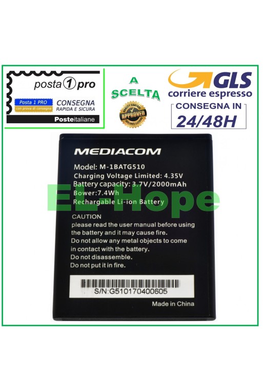 ORIGINAL AKKU MEDIACOM M-1BATG510 PHONEPAD DUO G510 M-PPAG510 M-PPBG510