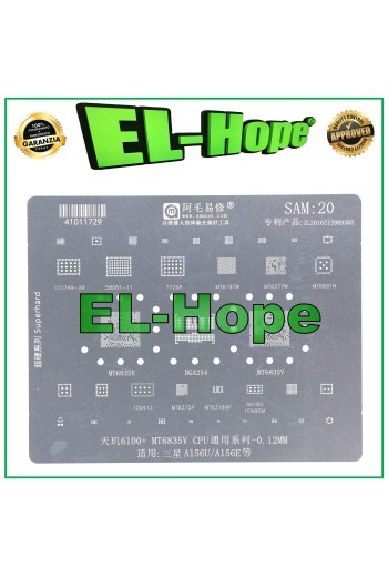 SCHABLONE REBALLING SNAPDRAGON AMAOE SAM20 FÜR SAMSUNG A15 SM A156E A156U MT6835V