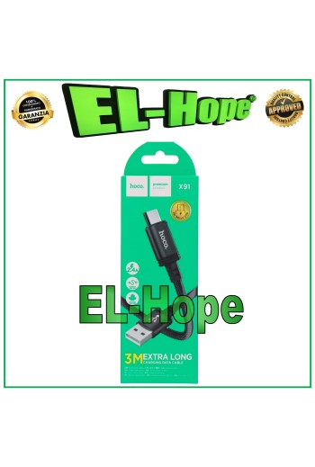 DATENKABEL LADEKABEL BATTERIE-LADEGERÄT MICRO USB UNIVERSAL HOCO SCHWARZ 3 MT