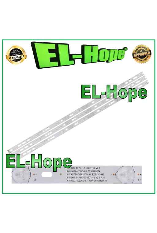 3er-Set mit 7 LED-Streifen fur 32 Philips TV GJ-2K16-D2P5-315-D307-V2 L613mm