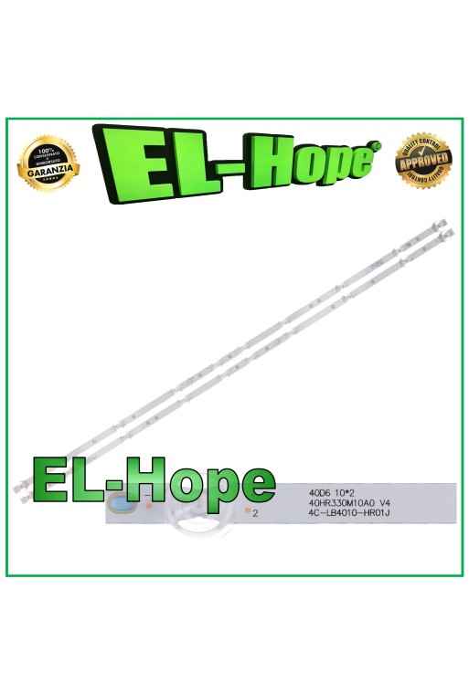 KIT MIT 2 LEISTEN 10 LEDS FÜR TCL 40 TV 40HR330M10A0 V4 4C-LB4010-HR01J 3 PIN