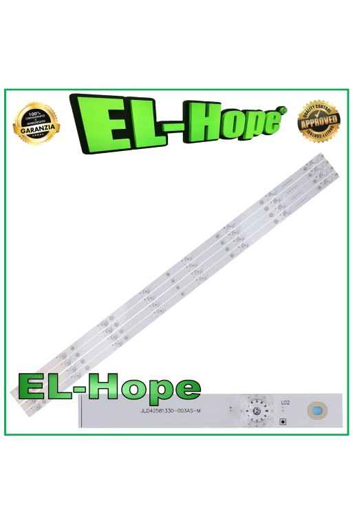 4er-Set mit 8 LED-Streifen fur 43-Zoll-Fernseher von Hisense JLD42581330-003AS-M, Lange 780 mm, 3-polig