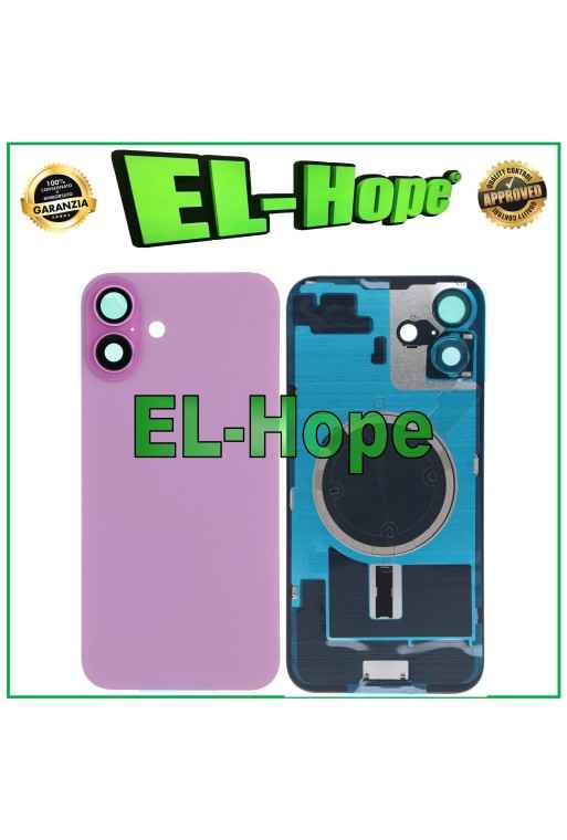 Glashulle Backcover + Magsafe fur iPhone 16 Plus Pink