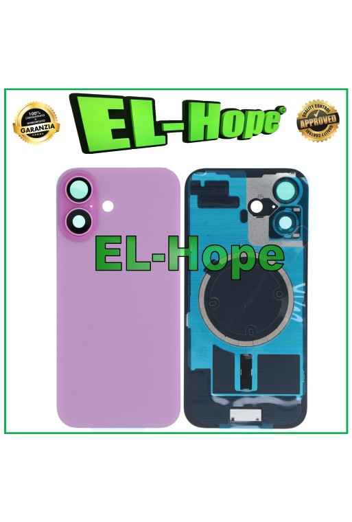 Glashulle Backcover + Magsafe fur Apple iPhone 16 Pink