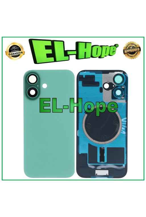 GLASHÜLLE RÜCKSEITE MAGSAFE FÜR APPLE IPHONE 16 AQUA GRÜN