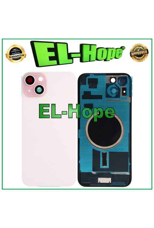 Glashulle Backcover + Magsafe fur iPhone 15 Plus Pink