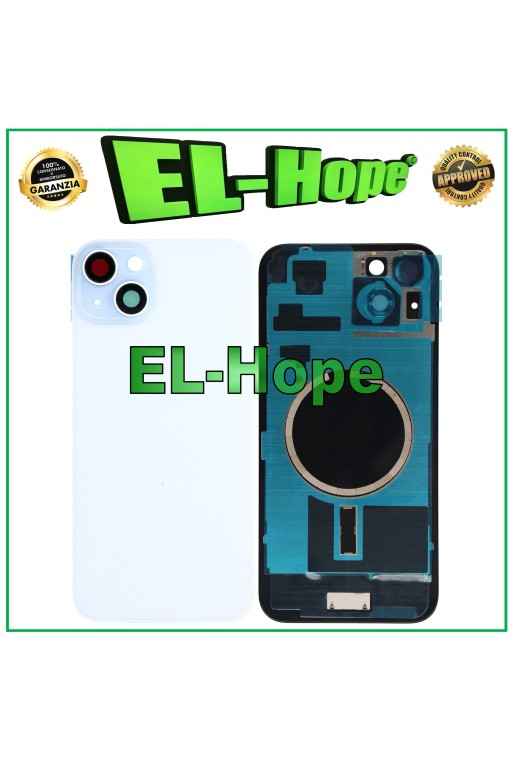 Glashulle Backcover + Magsafe fur Apple iPhone 15 Plus Blau