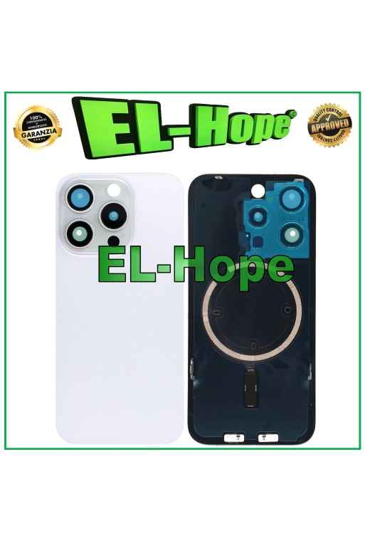 MAGSAFE GLAS HÜLLE RÜCKSEITE FÜR IPHONE 15 PRO TITANWEISS