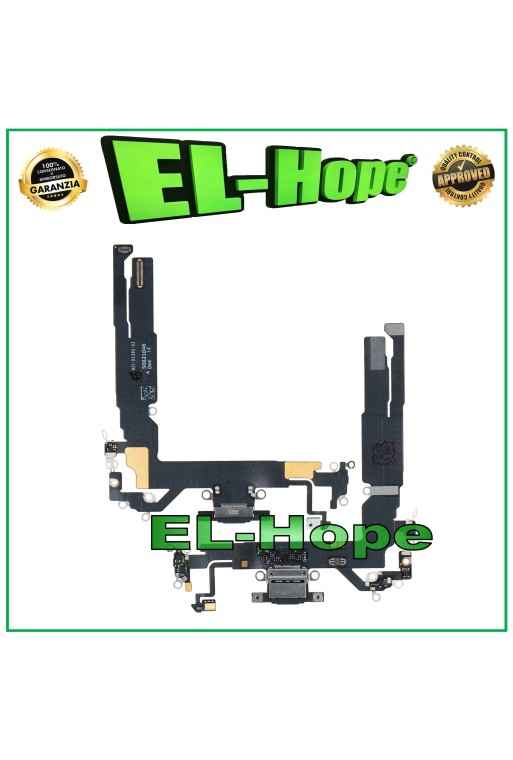 iPhone 17 Ladeanschluss Mikrofon Antenne Dock Ladeanschluss Flach Schwarz