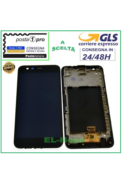 LCD-DISPLAY + RAHMEN FÜR LG K10 2017 M250 M250N TOUCHSCREEN SCHWARZER GLASBILDSCHIRM
