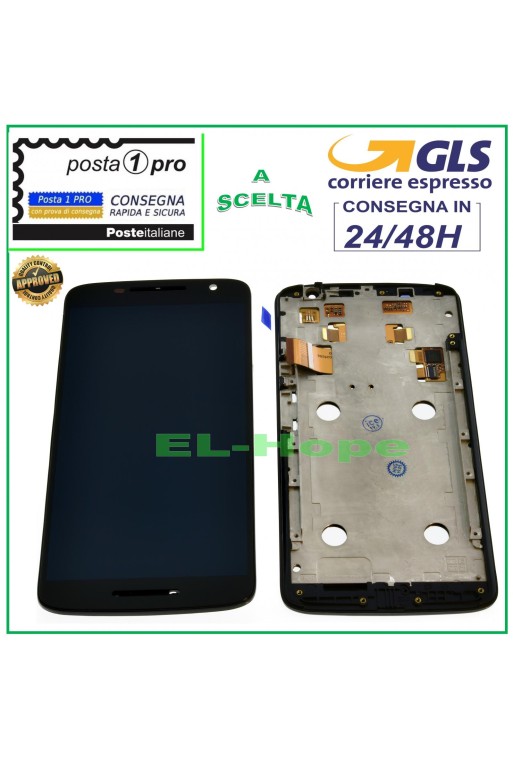 LCD-DISPLAY + RAHMEN FÜR MOTOROLA MOTO X PLAY XT1562 XT1563 TOUCH SCHWARZES GLAS