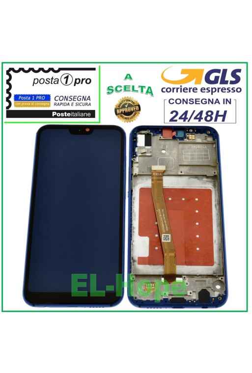 LCD-DISPLAY + TOUCHSCREEN FÜR HUAWEI P20 LITE ANE-LX1 GLASBILDSCHIRMRAHMEN BLAU