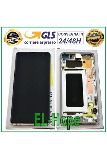 ORIGINAL LCD-DISPLAY SAMSUNG GALAXY S10 PLUS SM-G975F TOUCHSCREEN PRISM WEISS