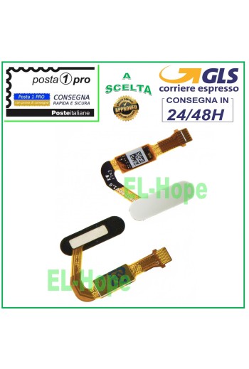 FLACHER HOME-KNOPF FINGERABDRUCKSENSOR HUAWEI P20 EML-L29 WEISS