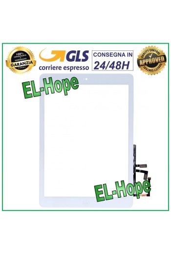 TOUCH FÜR APPLE IPAD 5 AIR WIFI 3G A1474 A1475 A1476 WEISSES GLAS + HOME-TASTE 