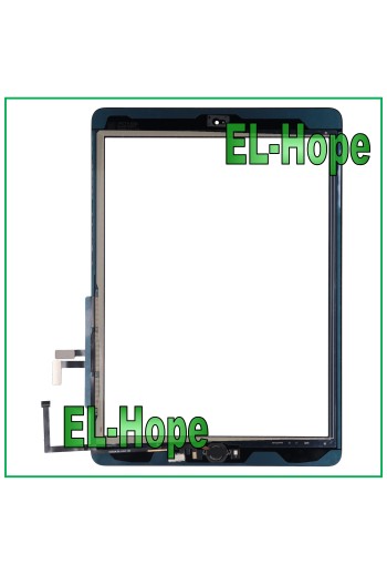 TOUCH FÜR APPLE IPAD 5 AIR WIFI 3G IC CHIP A1822 A1823 SCHWARZES GLAS + HOME-TASTE