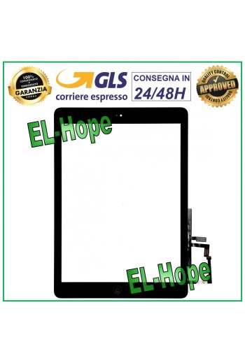 TOUCH FÜR APPLE IPAD 5 AIR WIFI 3G A1474 A1475 A1476 SCHWARZES GLAS + HOME-TASTE