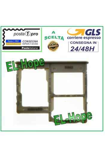 Slot Cart Fach Halter Nano SIM Micro SD Samsung Galaxy A40 SM-A405F Silber